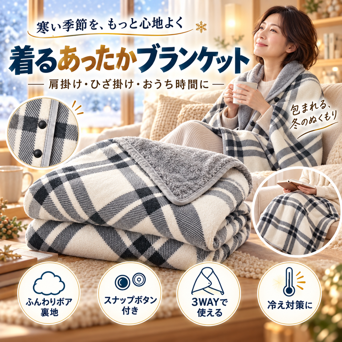 NukuWrap™ 3WAY 着るあったかブランケット