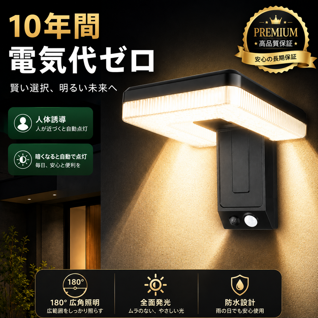 EcoBright™ 省エネ人感センサーライト